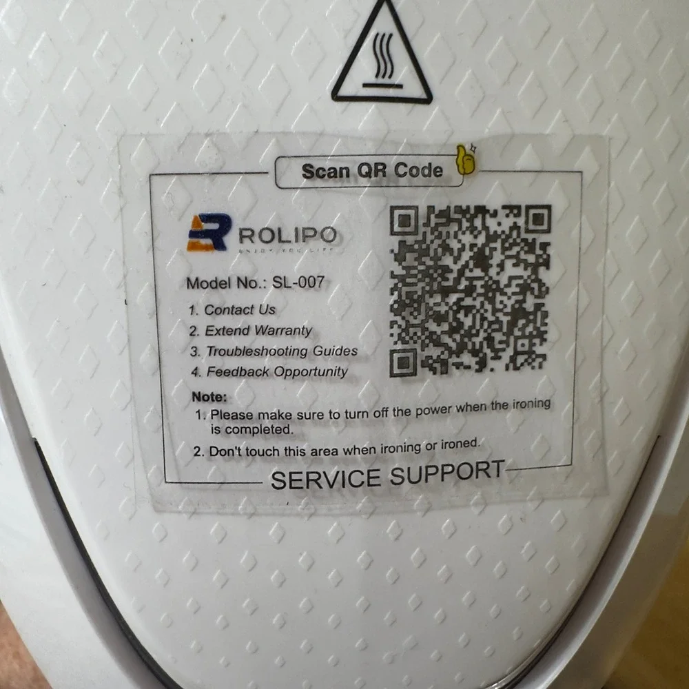 Rolipo SL007‎ Handheld Garment Steamer Quick Wrinkle Remover Travel Size White